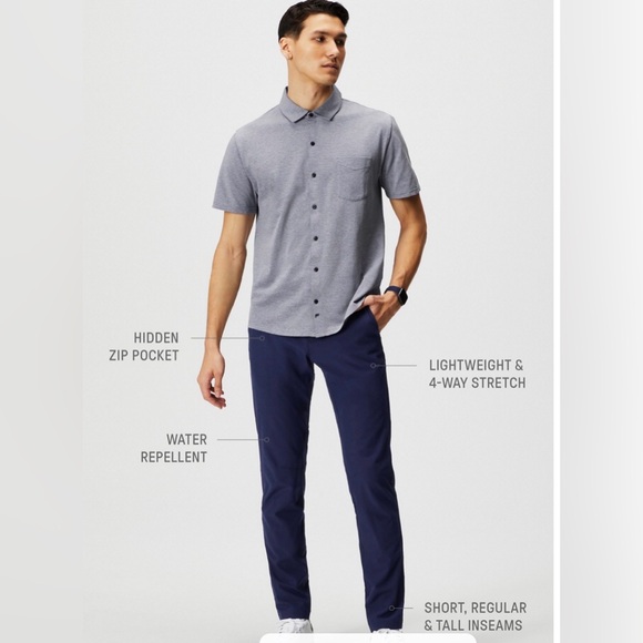 Fabletics The Only Pant (Slim Fit) Deep Navy Men’s 36 x 30 NWT - Picture 4 of 5